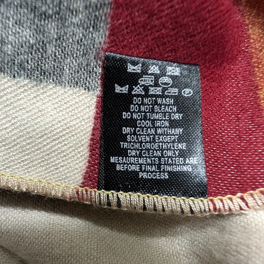 Colorful Block Pattern Mulberry Silk And Fine Wool‎ Scarf